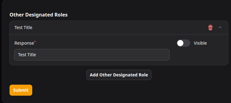 Other Designated Roles Form