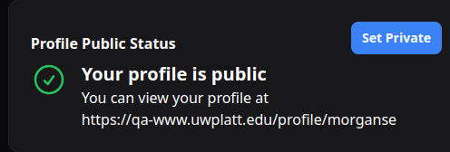 Profile Public Status Private